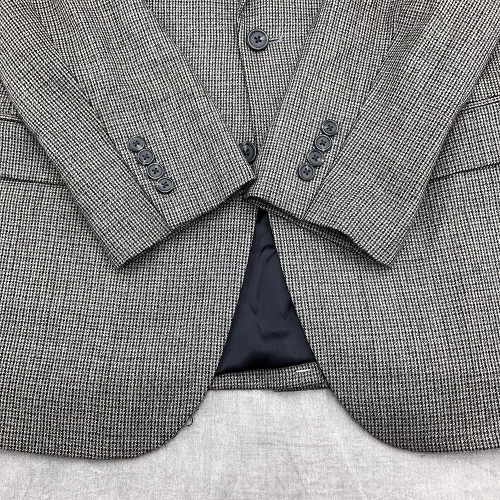 Chaps Blazer Men 40R Black Gray Brown Lambswool Classic‎ Career Sport Jacket